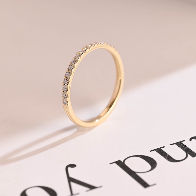 0.2 TCW Round Half Eternity Moissanite Wedding Band
