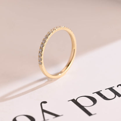 0.2 TCW Round Half Eternity Moissanite Wedding Band
