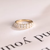 0.3 TCW Oval Half Eternity Moissanite Wedding Band