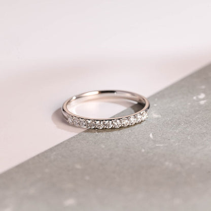 0.2 TCW Round Half Eternity Moissanite Wedding Band