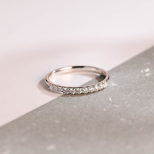 0.2 TCW Round Half Eternity Moissanite Wedding Band