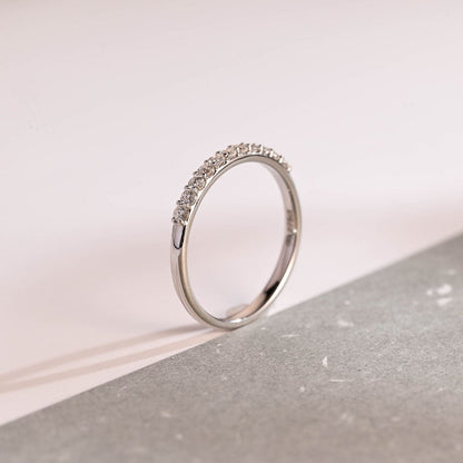 0.2 TCW Round Half Eternity Moissanite Wedding Band