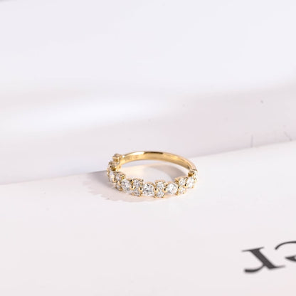 0.3 TCW Round Half Eternity Moissanite Wedding Band