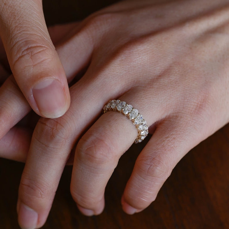 0.5 TCW Oval Full Eternity Moissanite Wedding Band