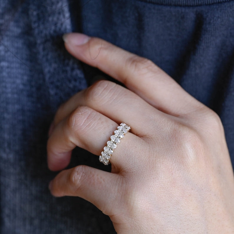 0.5 TCW Oval Full Eternity Moissanite Wedding Band