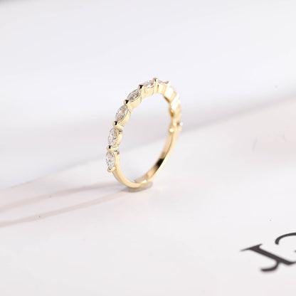0.2 TCW Marquise Half Eternity Moissanite Wedding Band