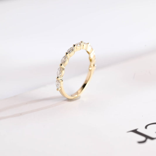 0.2 TCW Marquise Half Eternity Moissanite Wedding Band