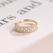 0.5 TCW Round & Baguette Cluster Moissanite Wedding Band