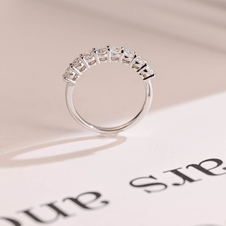 0.2 TCW Round Half Eternity Moissanite Wedding Band