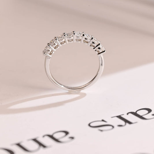 0.2 TCW Round Half Eternity Moissanite Wedding Band