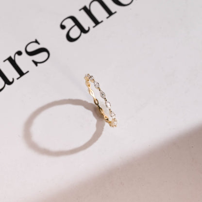 0.3 TCW Marquise Full Eternity Moissanite Wedding Band