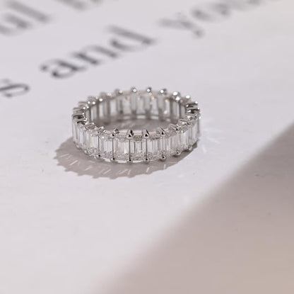 0.5 TCW Emerald Full Eternity Moissanite Wedding Band
