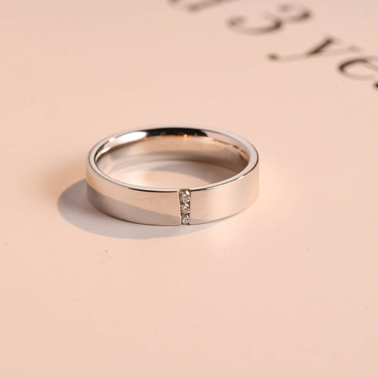 0.05 TCW Round Moissanite Minimalist Men's Wedding Band