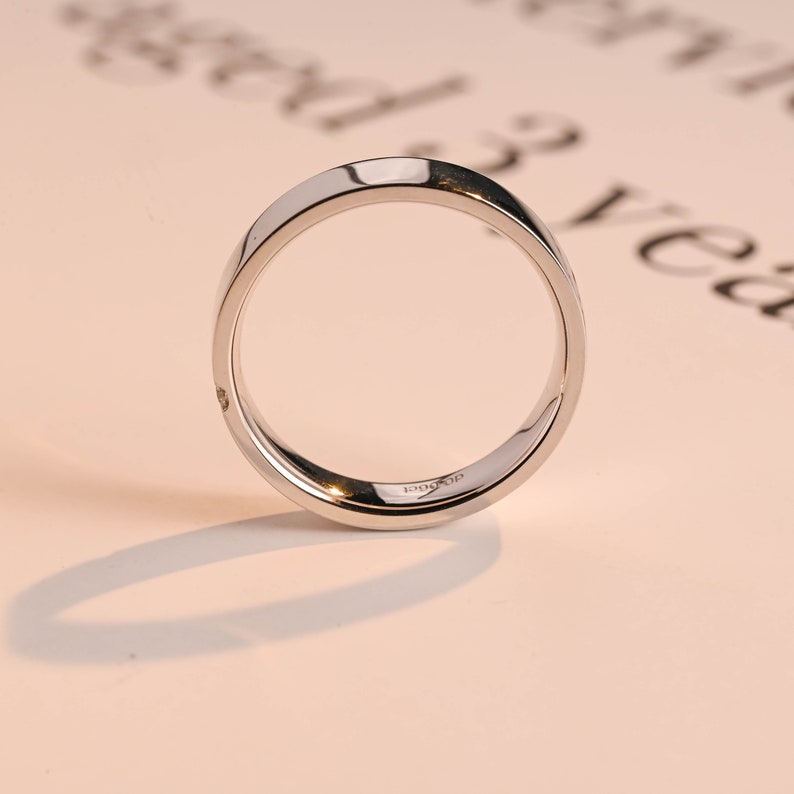 0.05 TCW Round Moissanite Minimalist Men's Wedding Band