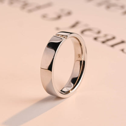 0.05 TCW Round Moissanite Minimalist Men's Wedding Band