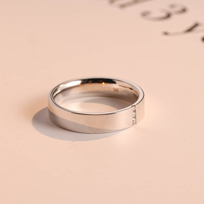0.05 TCW Round Moissanite Minimalist Men's Wedding Band