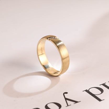 0.05 TCW Round Moissanite Minimalist Men's Wedding Band