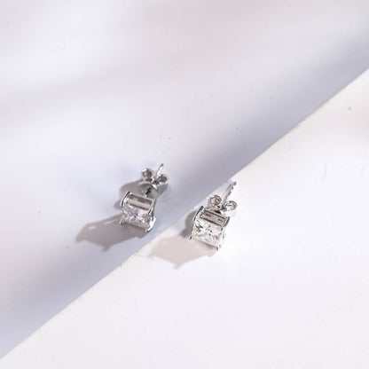 0.14 TCW Princess Moissanite Stud Earrings