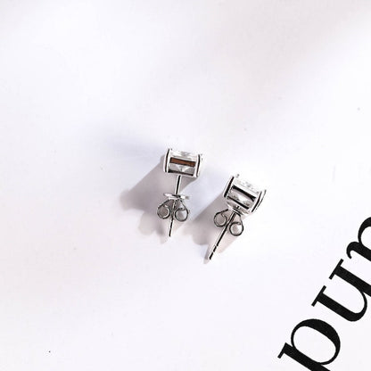 0.14 TCW Princess Moissanite Stud Earrings