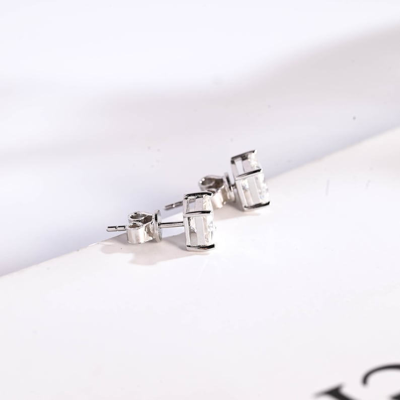 0.14 TCW Princess Moissanite Stud Earrings