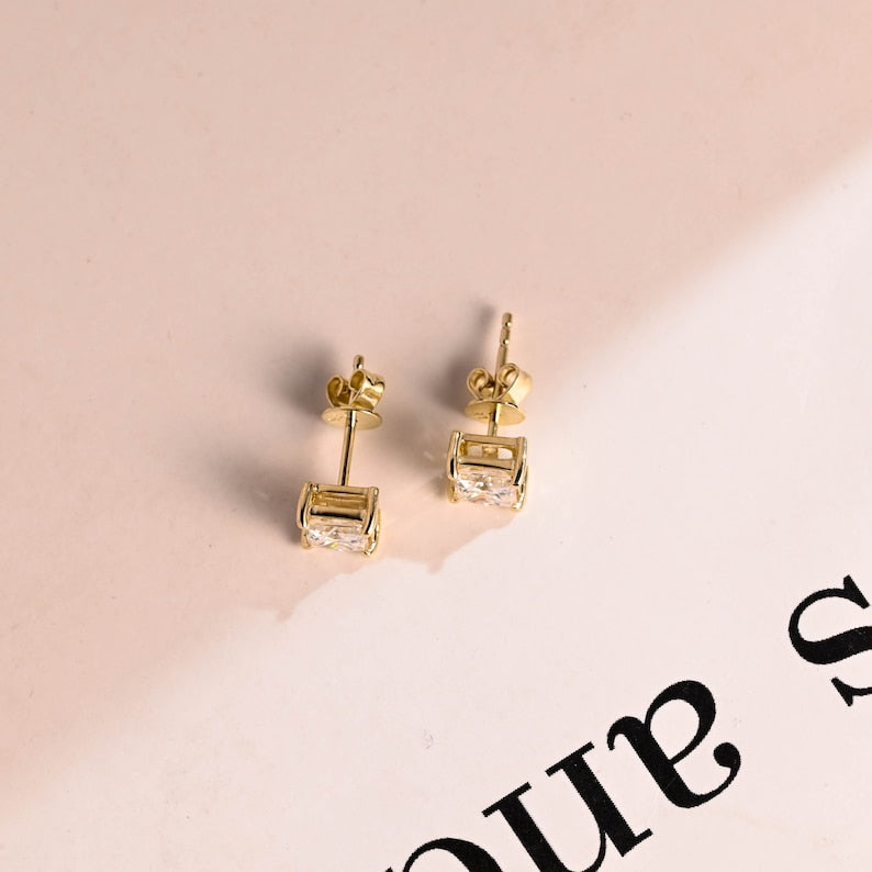 0.14 TCW Princess Moissanite Stud Earrings
