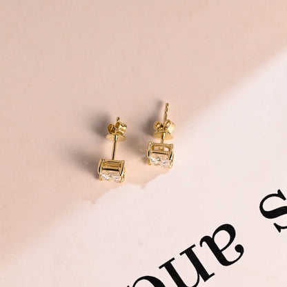 0.14 TCW Princess Moissanite Stud Earrings
