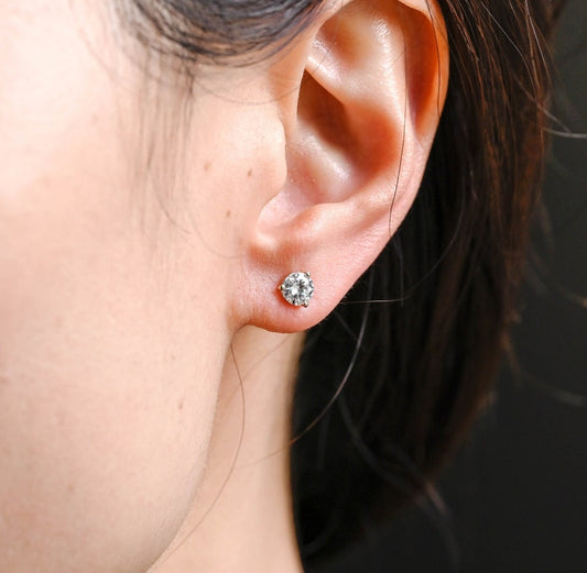 0.7 CT Round Moissanite Stud Earrings