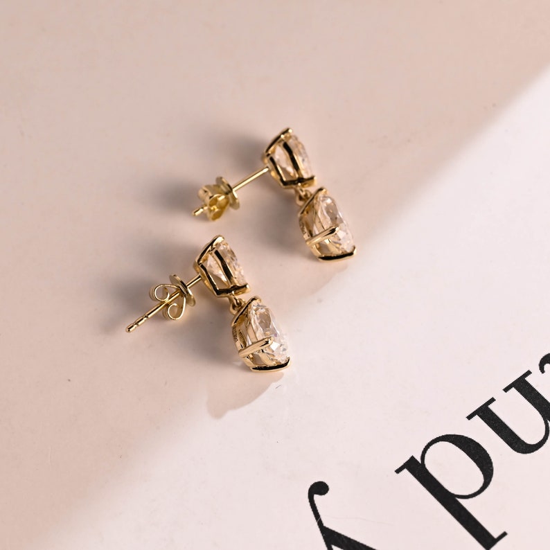 1.2 TCW Pear Moissanite Drop  Earrings