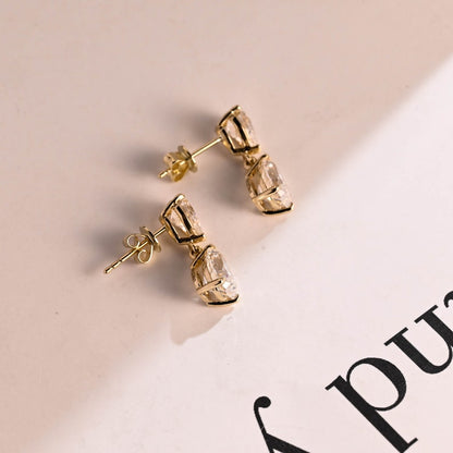 1.2 TCW Pear Moissanite Drop  Earrings
