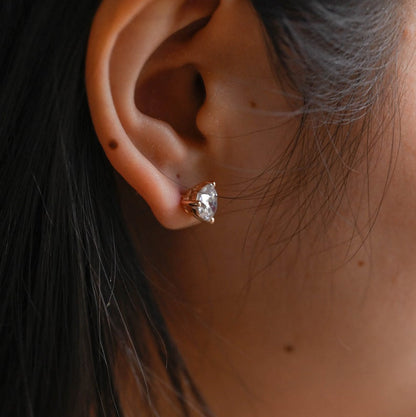 2 TCW Heart Moissanite Bezel Hoop Earrings