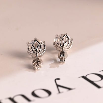 2 TCW Round Moissanite Stud Earrings