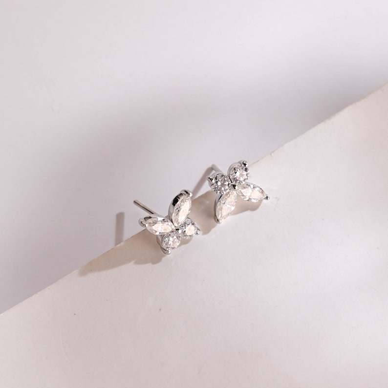 0.4 TCW Round & Marquise Moissanite Bezel Hoop Earrings