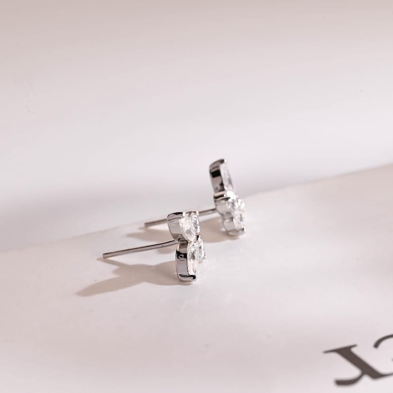 0.4 TCW Round & Marquise Moissanite Bezel Hoop Earrings