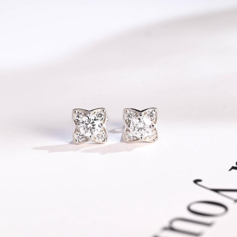 0.8 TCW Round Moissanite Stud Earrings