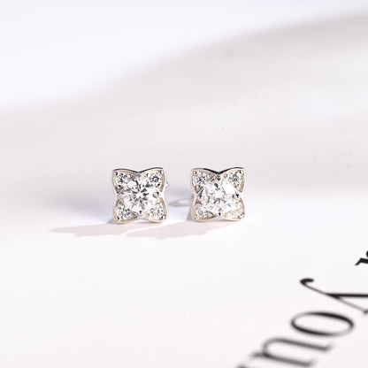 0.8 TCW Round Moissanite Stud Earrings