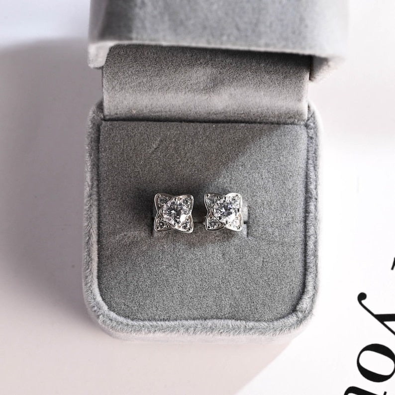 0.8 TCW Round Moissanite Stud Earrings
