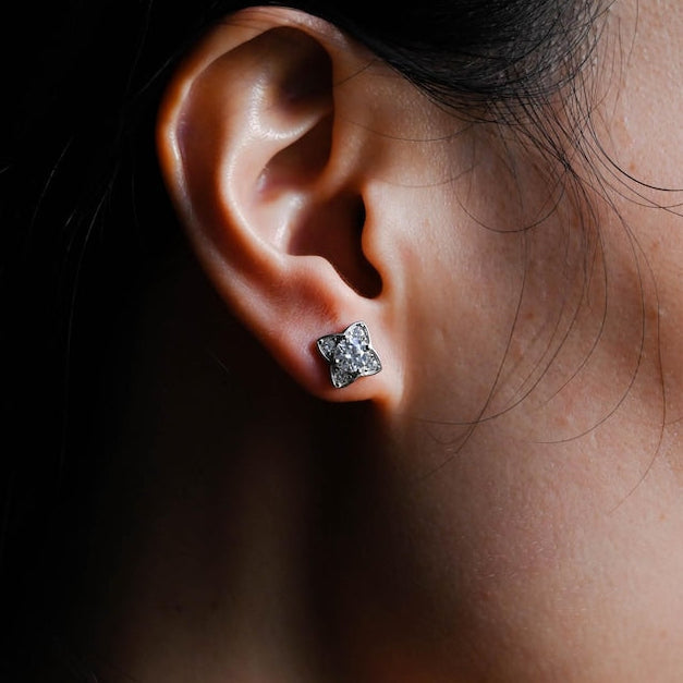 0.8 TCW Round Moissanite Stud Earrings