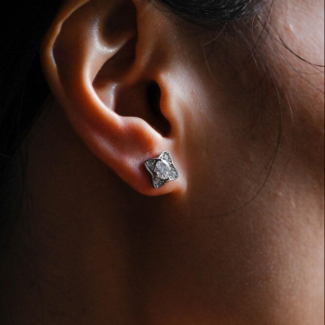 0.8 TCW Round Moissanite Stud Earrings