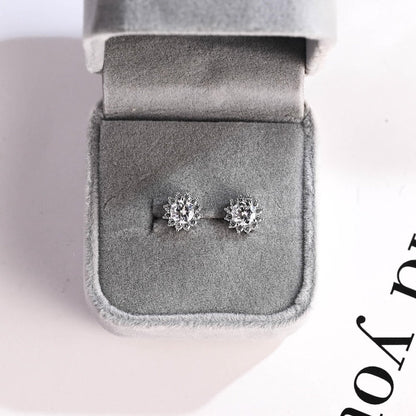2.4 TCW Round Moissanite Halo Stud Earrings