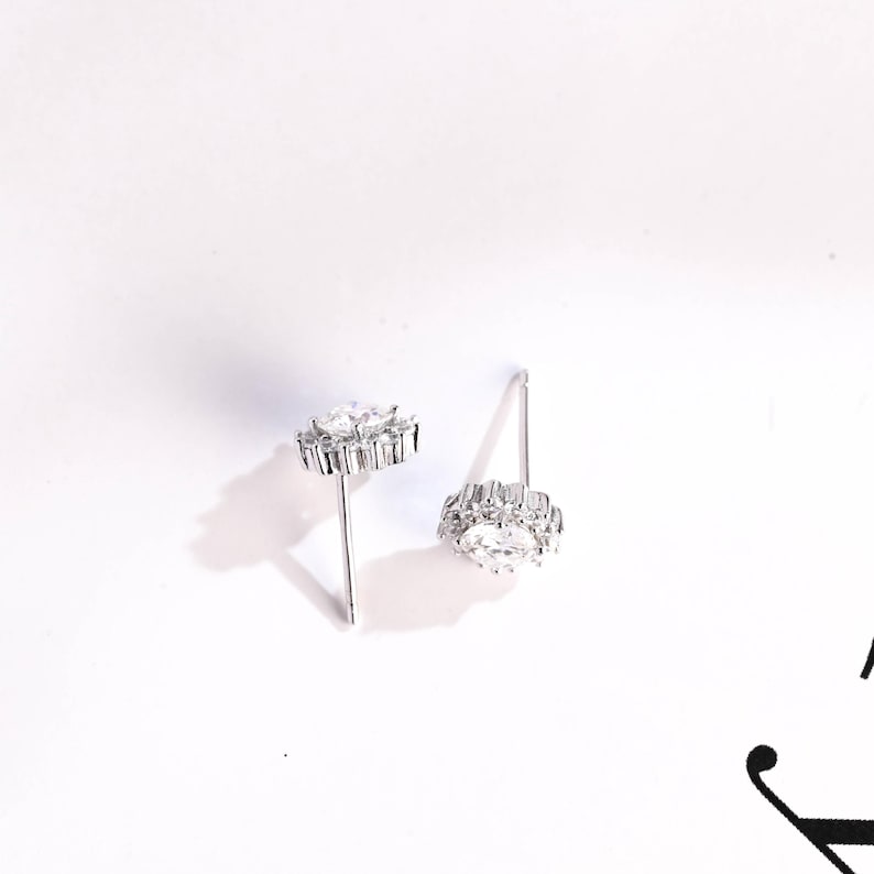 2.4 TCW Round Moissanite Halo Stud Earrings