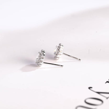 2.4 TCW Round Moissanite Halo Stud Earrings
