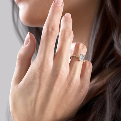 1.04 CT Radiant Pave Moissanite Engagement Ring