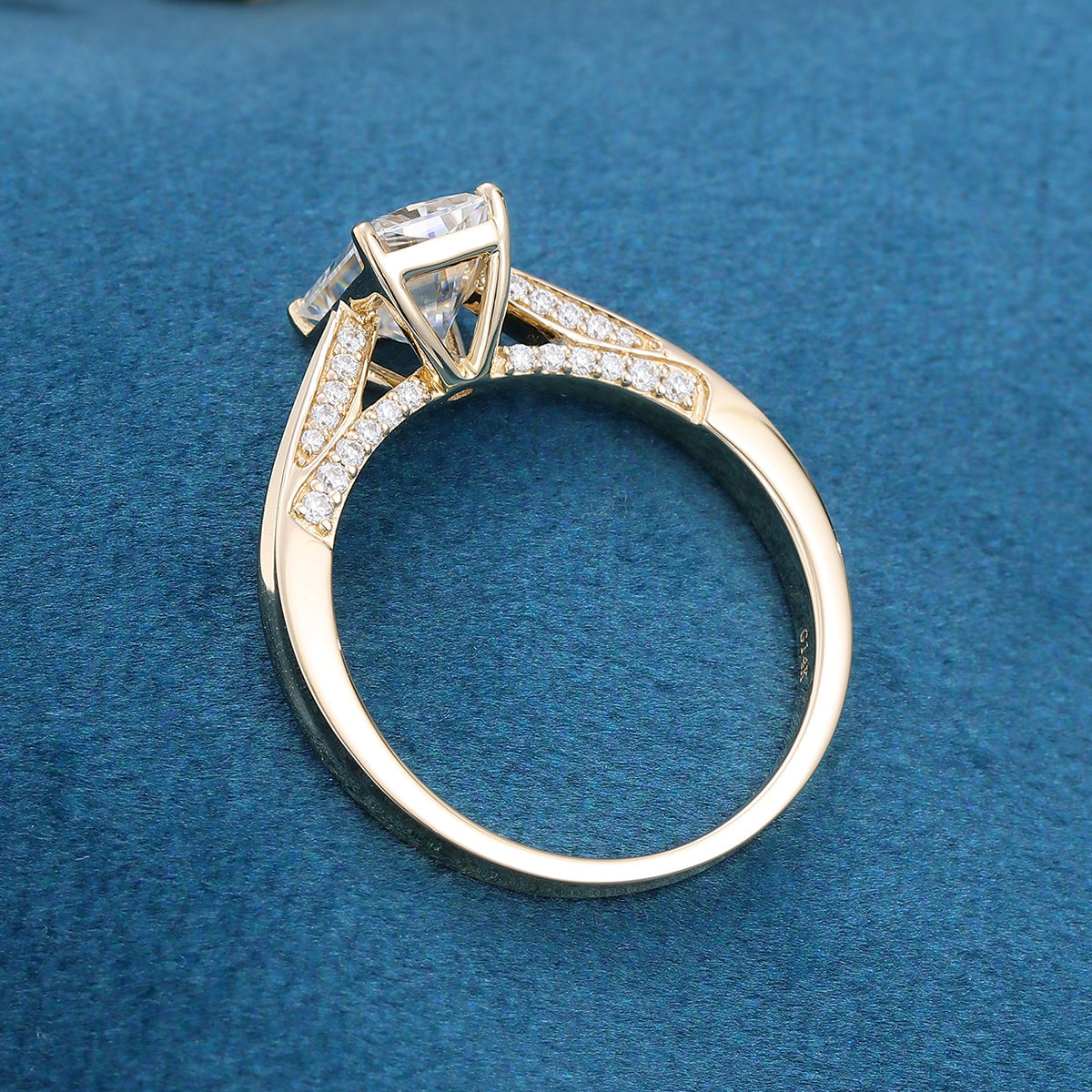 1.68 CT Radiant Pave Moissanite Engagement Ring