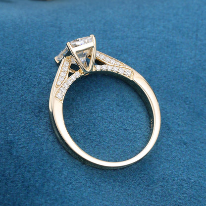 1.68 CT Radiant Pave Moissanite Engagement Ring