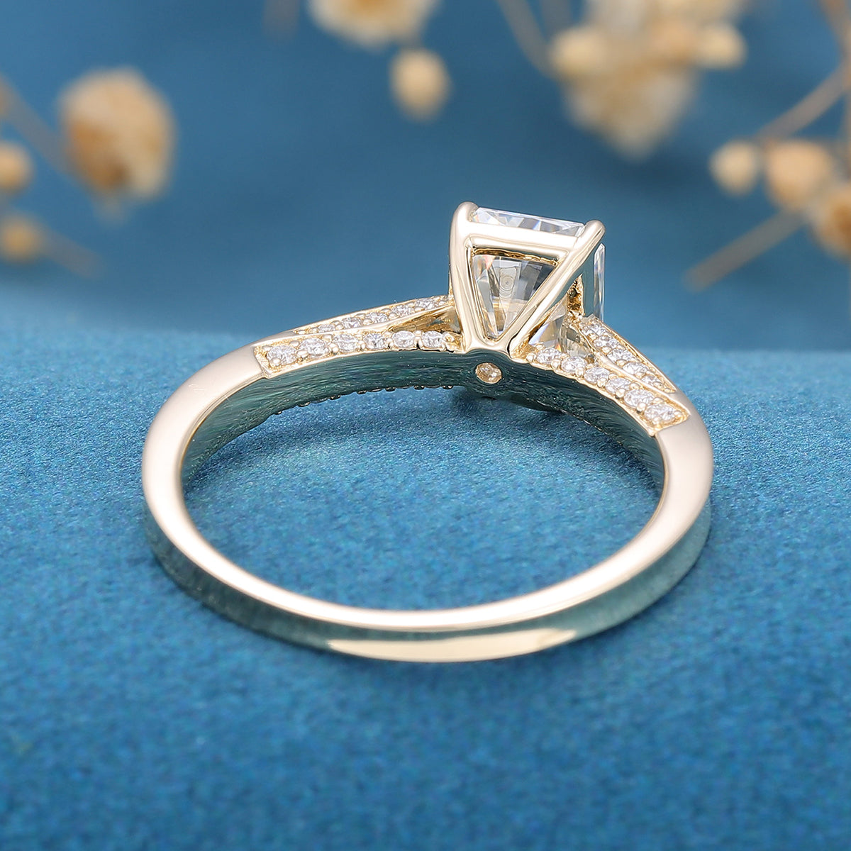 1.68 CT Radiant Pave Moissanite Engagement Ring
