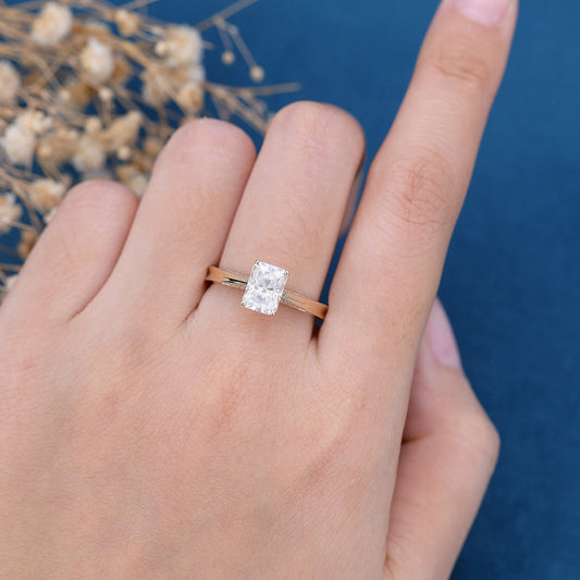 1.68 CT Radiant Pave Moissanite Engagement Ring