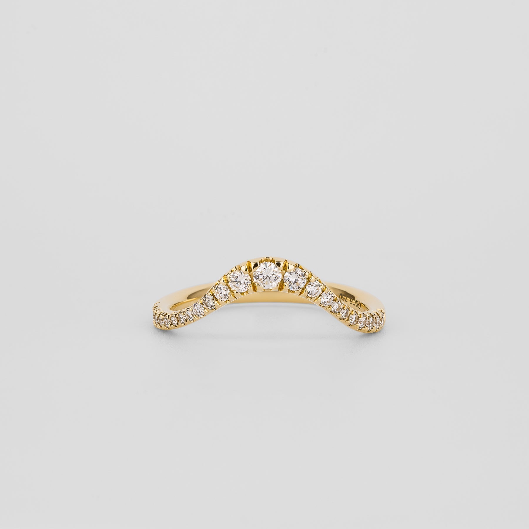 0.20 TCW Round Curved Moissanite Wedding Band