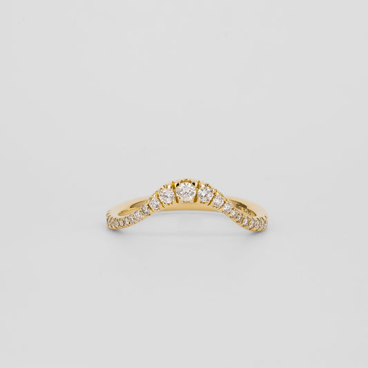 0.20 TCW Round Curved Moissanite Wedding Band