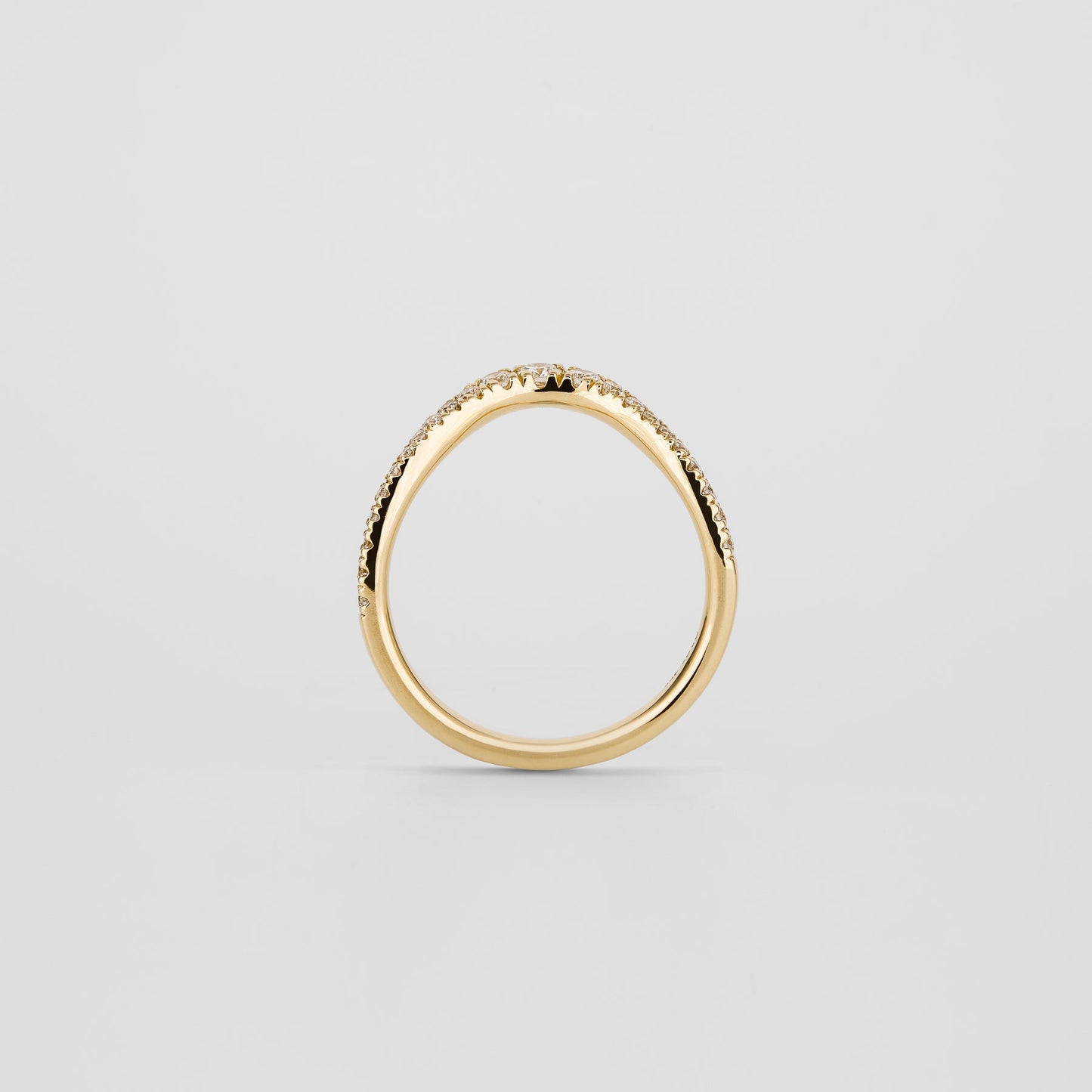 0.20 TCW Round Curved Moissanite Wedding Band