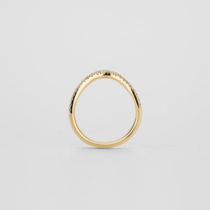 0.20 TCW Round Curved Moissanite Wedding Band